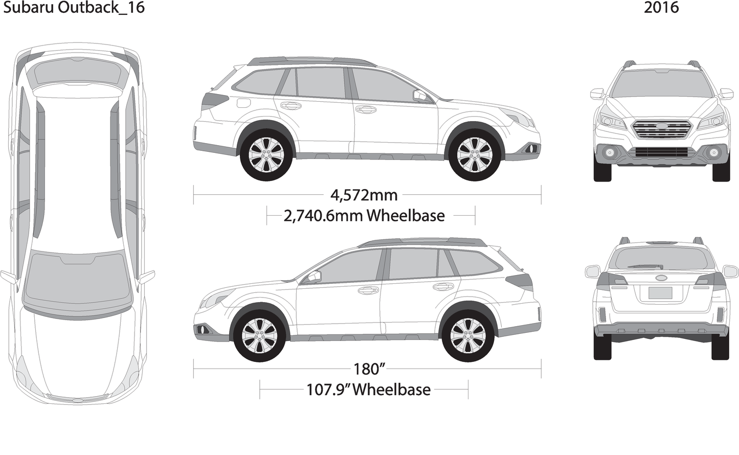 2016 Subaru Outback V16 Vehicle Wrap Template