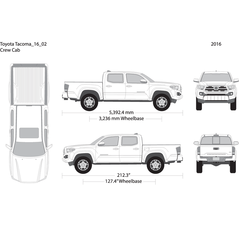 2016 Toyota Tacoma V02 Vehicle Wrap Template