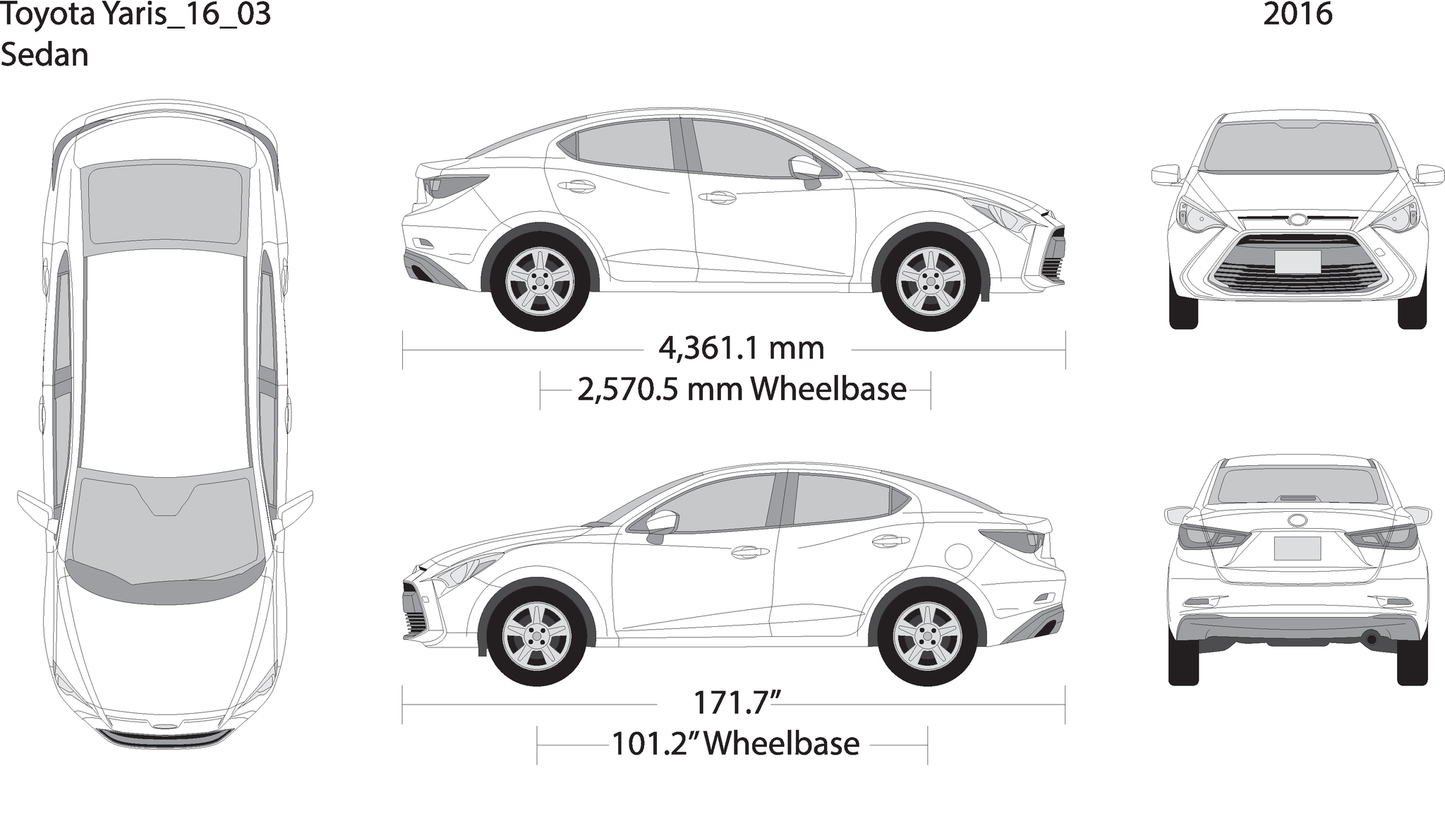 2016 Toyota Yaris V03 Vehicle Wrap Template