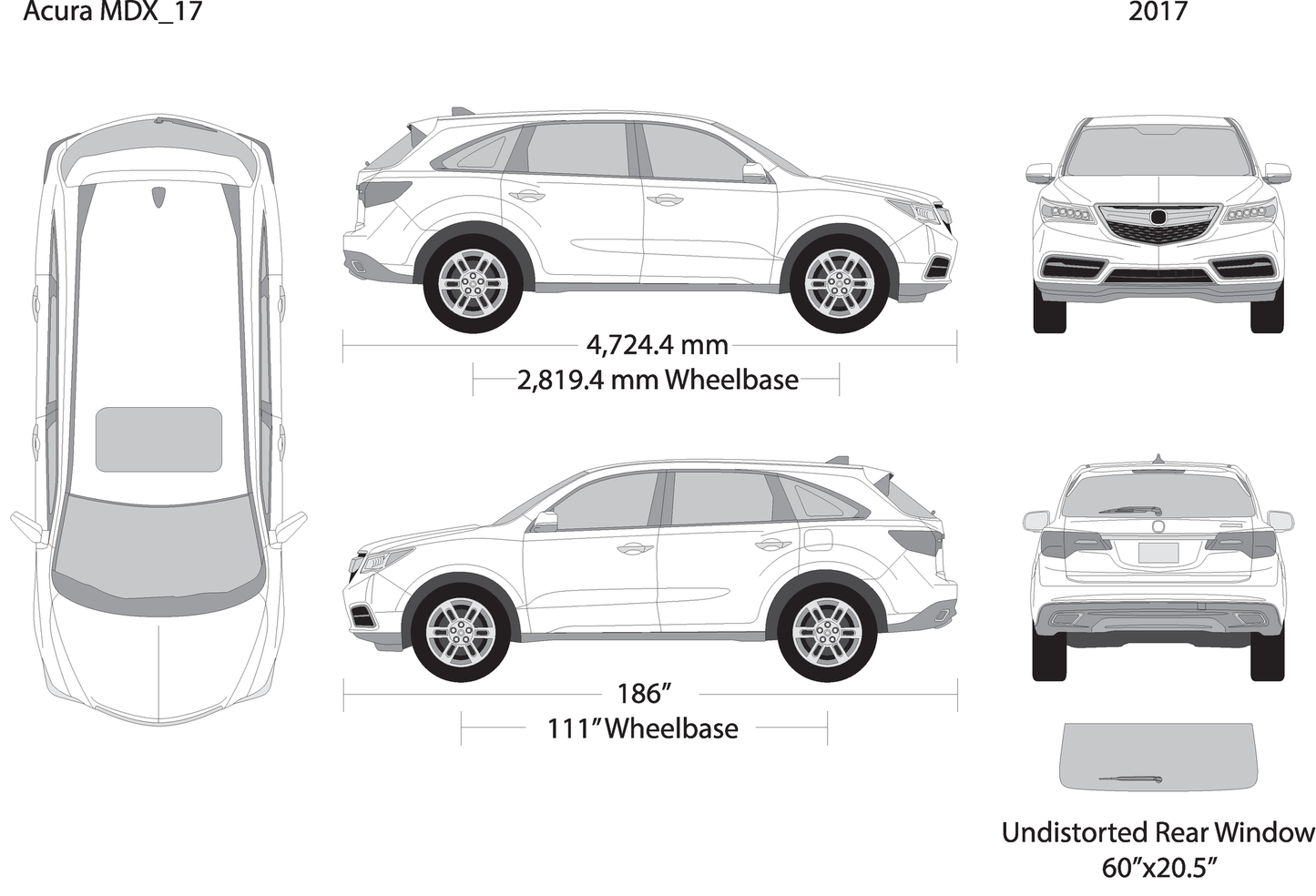 2017 Acura Mdx V17 Vehicle Wrap Template