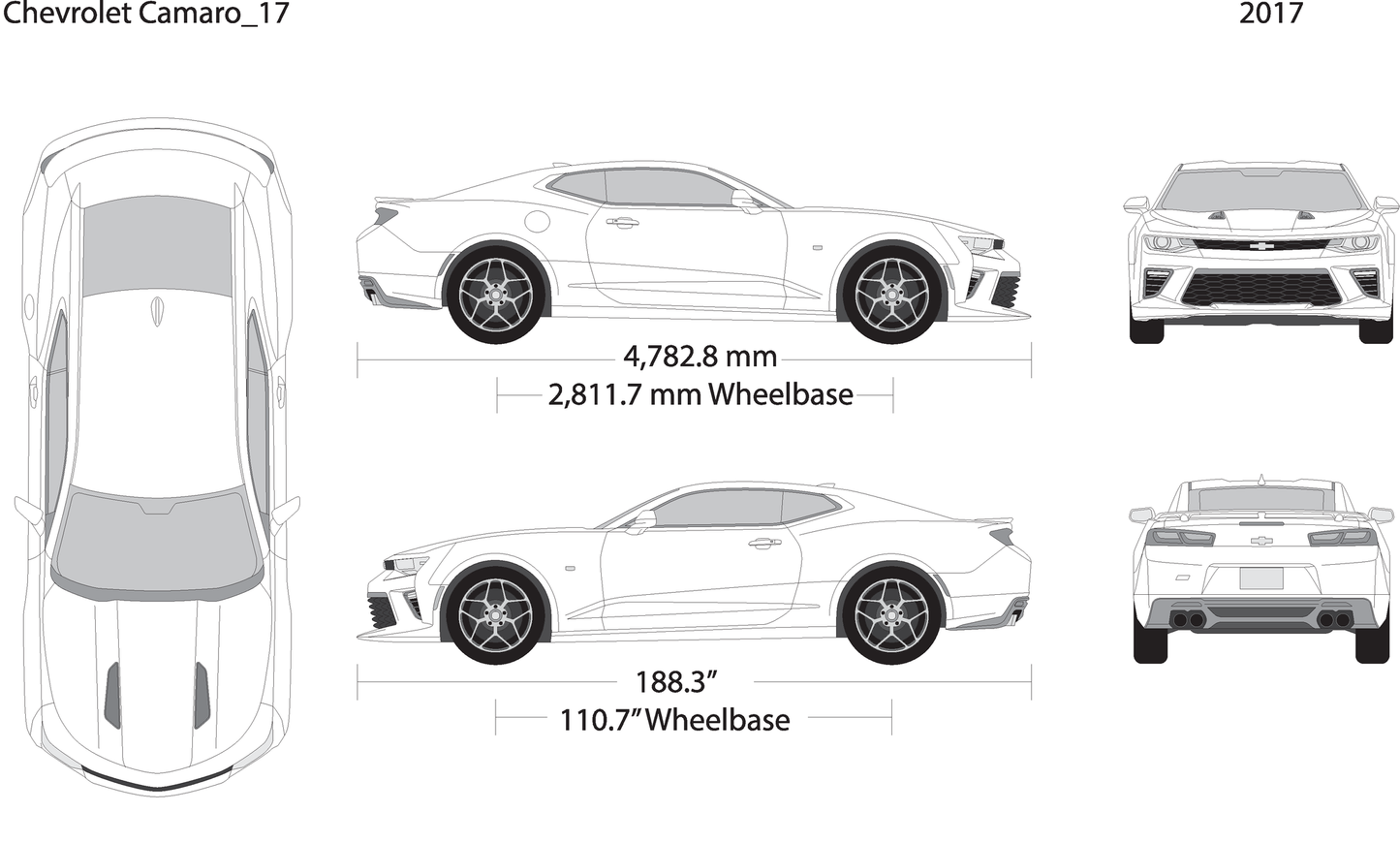 2017 Chevy Camaro V01 Vehicle Wrap Template