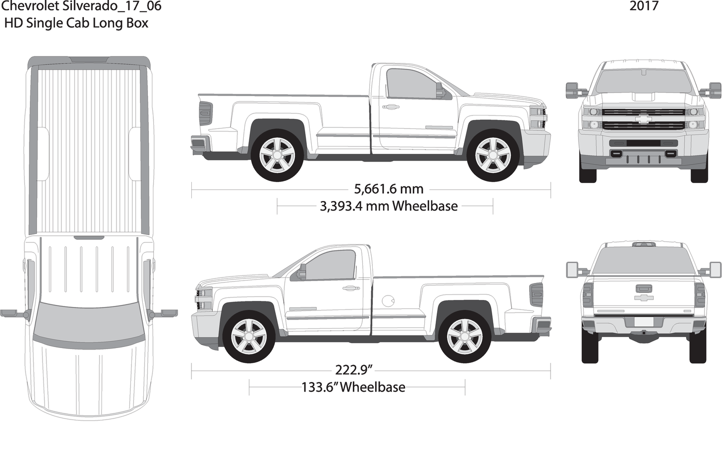 2017 Chevy Silverado 2500 3500 Hd V06 Vehicle Wrap Template