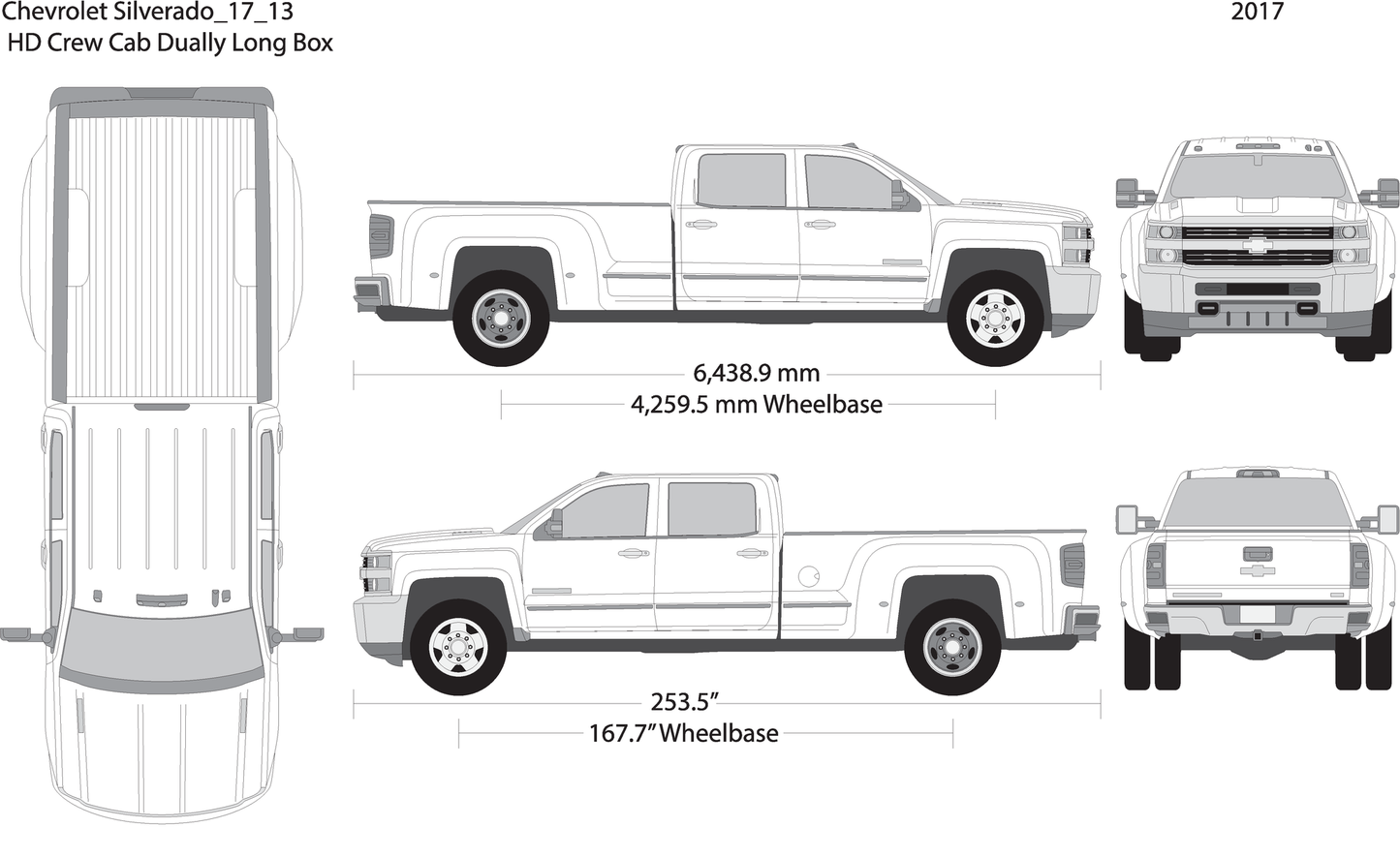 2017 Chevy Silverado 2500 3500 Hd V13 Vehicle Wrap Template