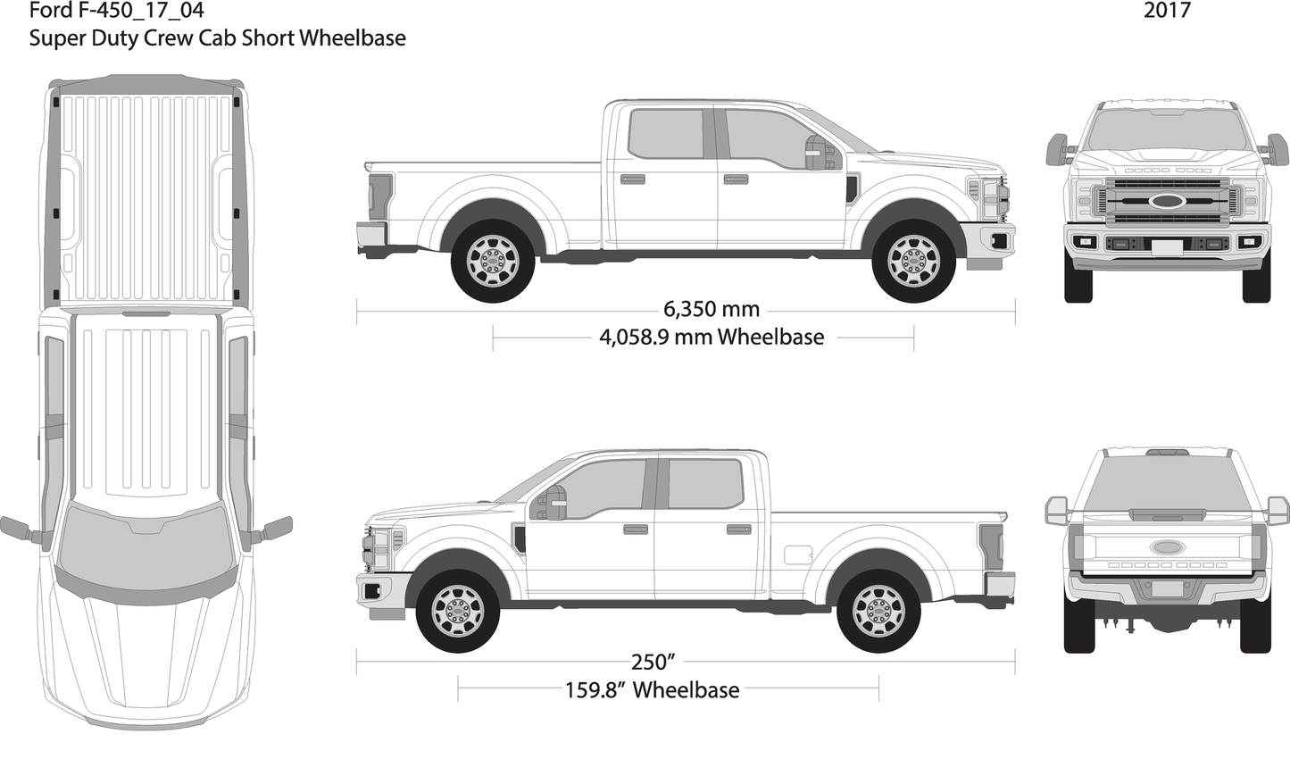 2017 Ford F 450 V04 Vehicle Wrap Template