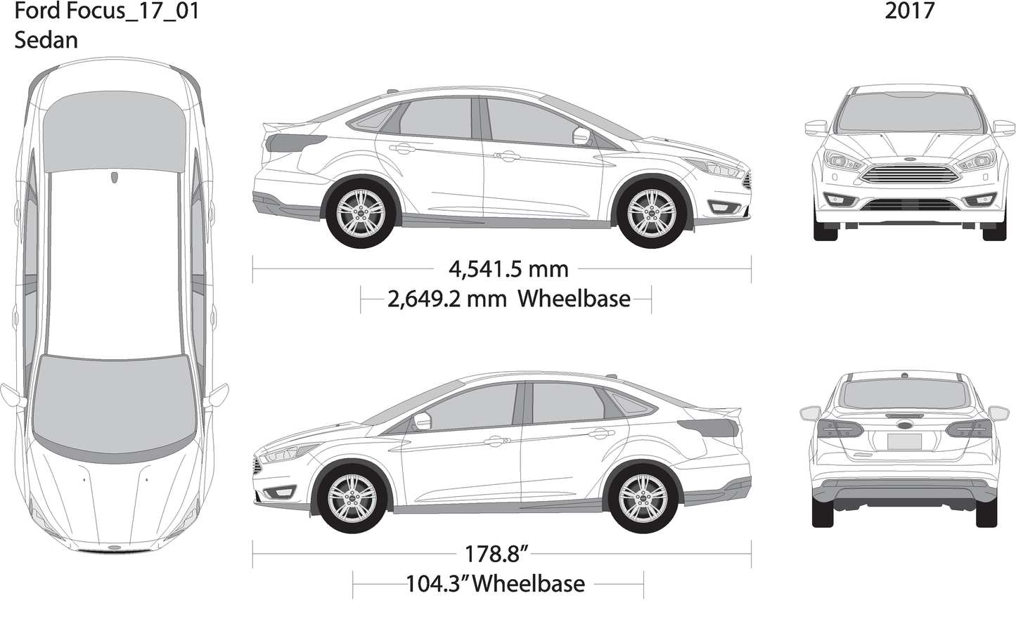 2017 Ford Focus V01 Vehicle Wrap Template