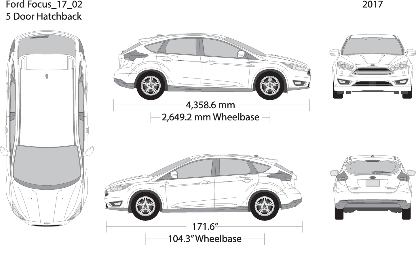 2017 Ford Focus V02 Vehicle Wrap Template