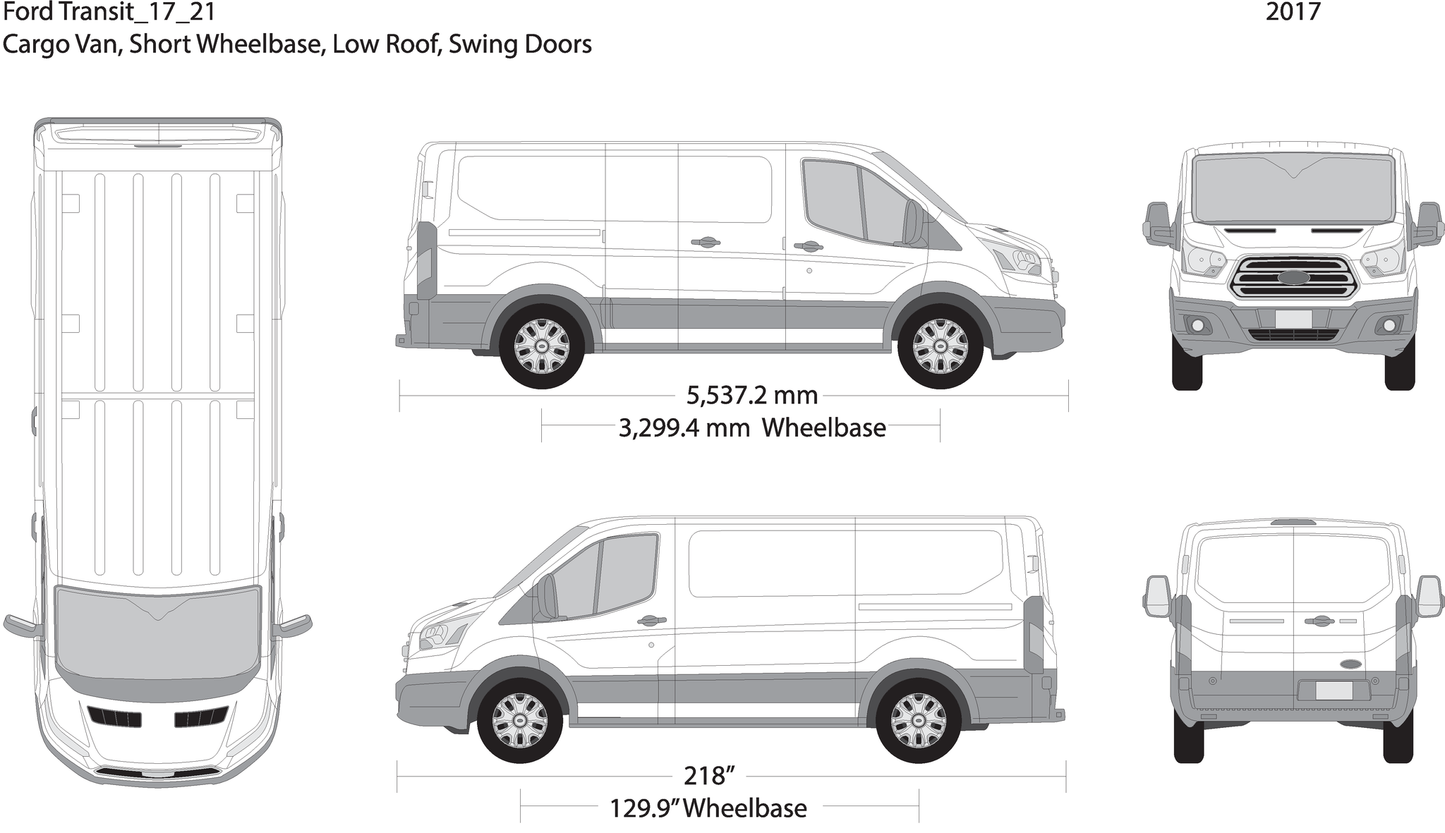 2017 Ford Transit Swing Door V21 Vehicle Wrap Template