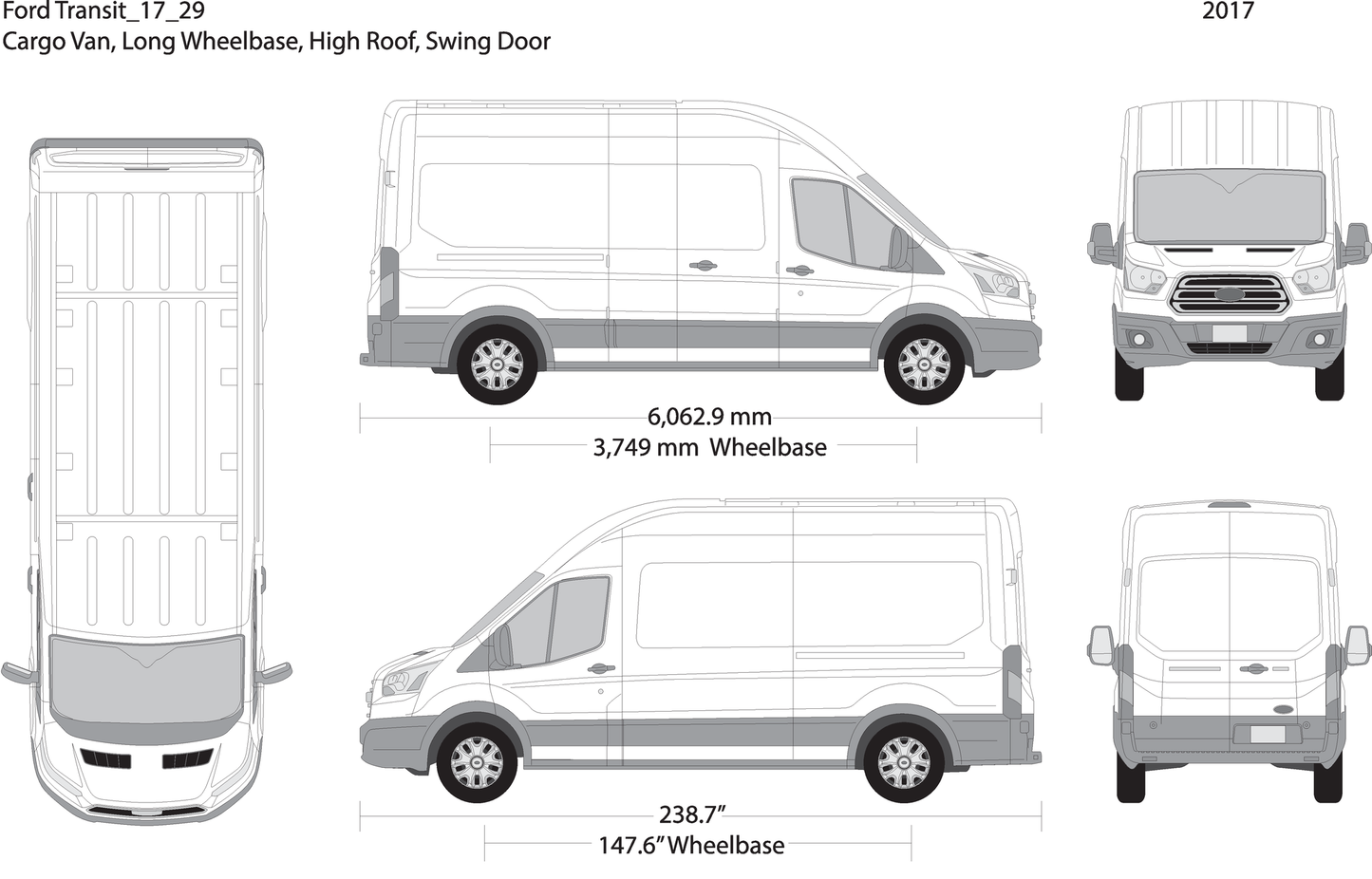2017 Ford Transit Swing Door V29 Vehicle Wrap Template