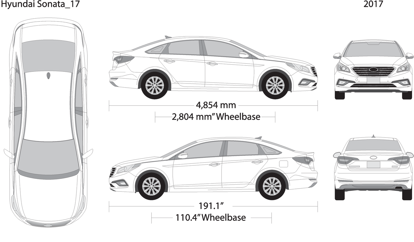 2017 Hyundai Sonata V17 Vehicle Wrap Template