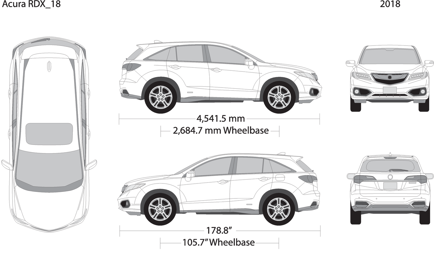 2018 Acura Rdx V18 Vehicle Wrap Template