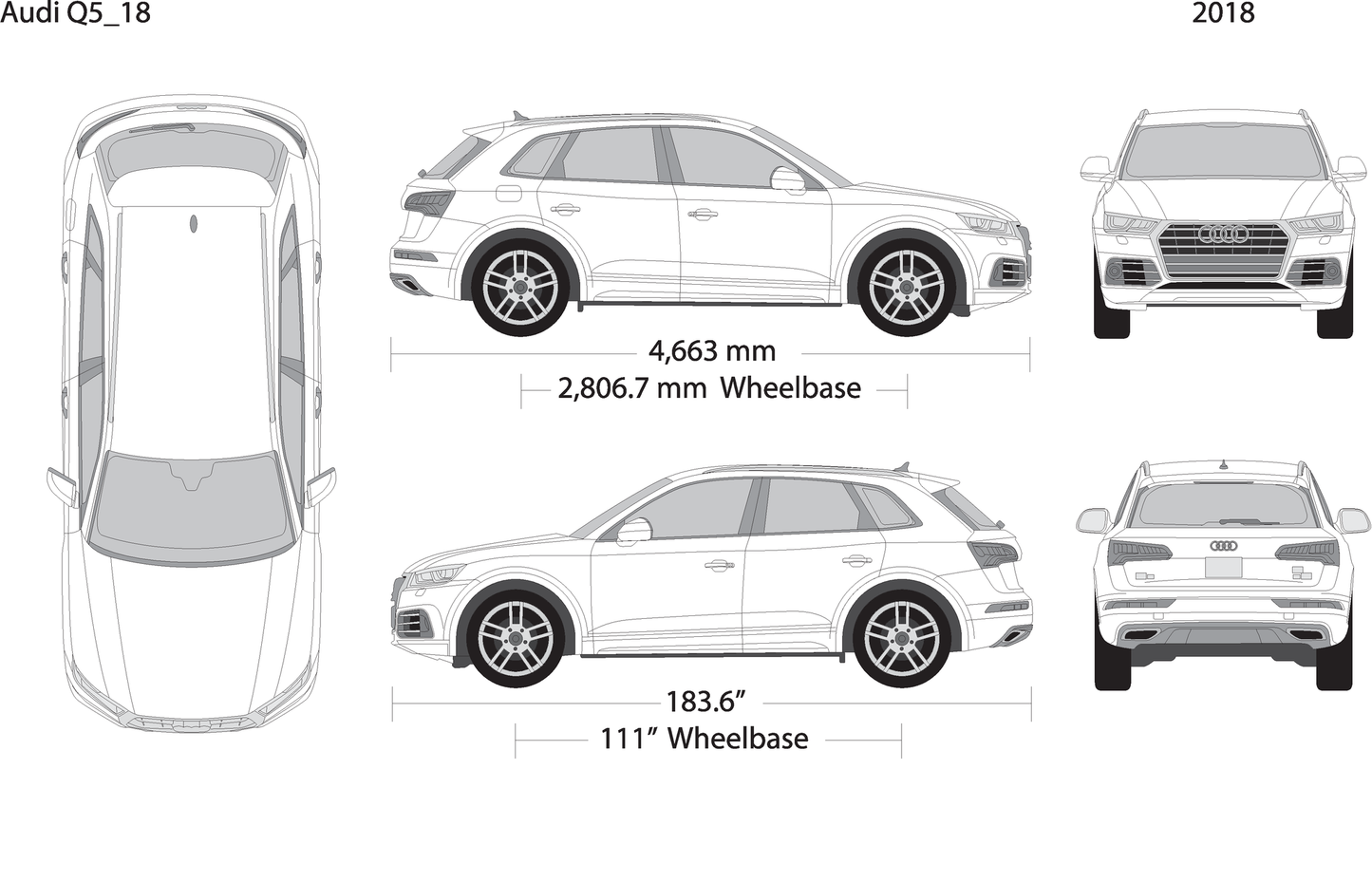 2018 Audi Q5 V18 Vehicle Wrap Template