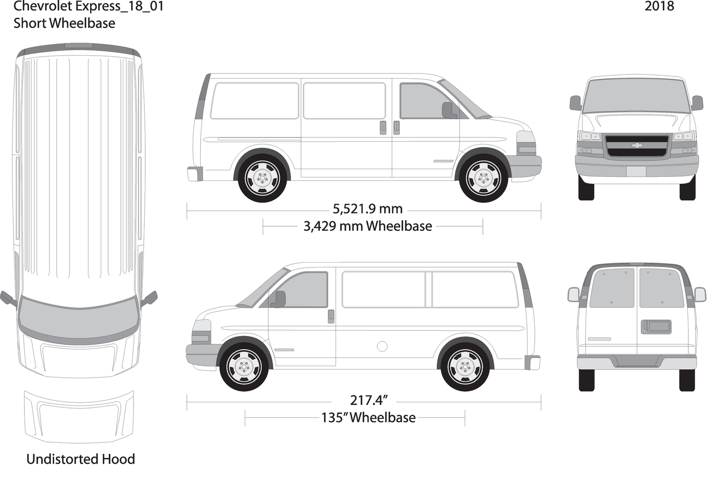 2018 Chevy Express V01 Vehicle Wrap Template