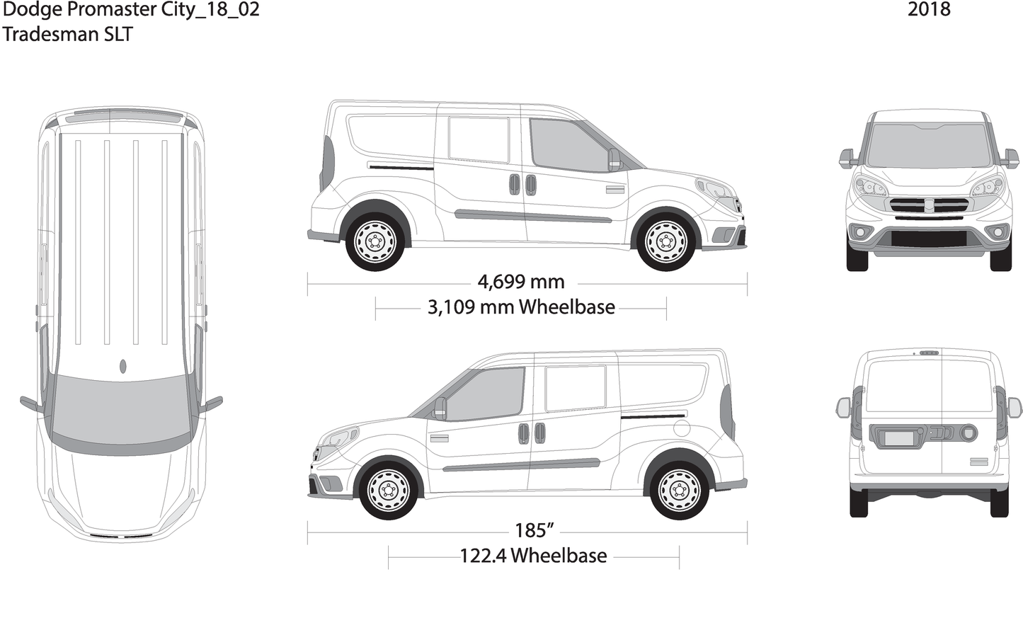 2018 Dodge Promaster City V02 Vehicle Wrap Template