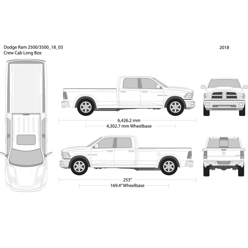 2018 Dodge Ram 2500 3500 V03 Vehicle Wrap Template