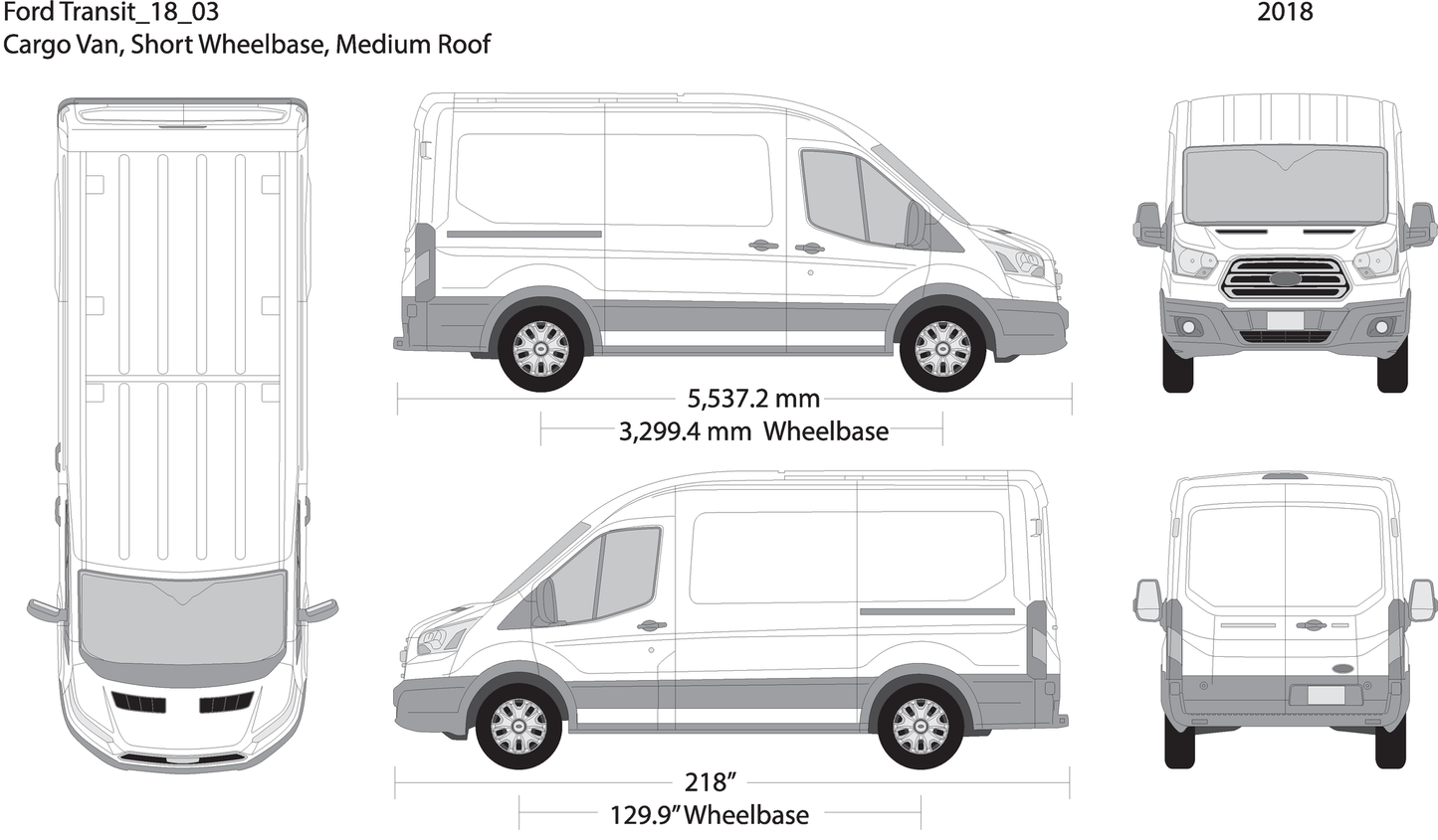 2018 Ford Transit Sliding Door V03 Vehicle Wrap Template