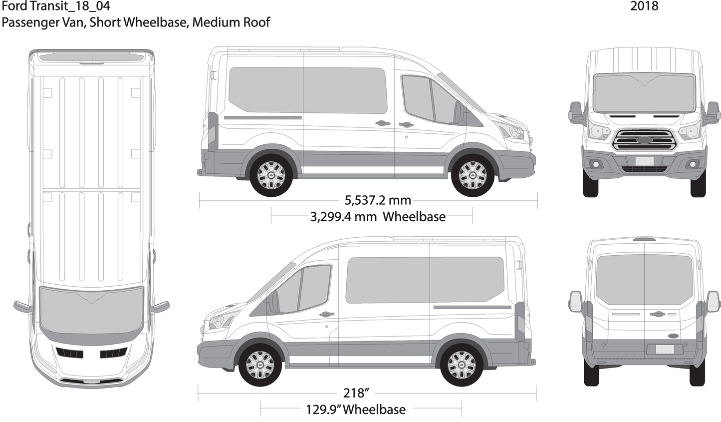 2018 Ford Transit Sliding Door V04 Vehicle Wrap Template