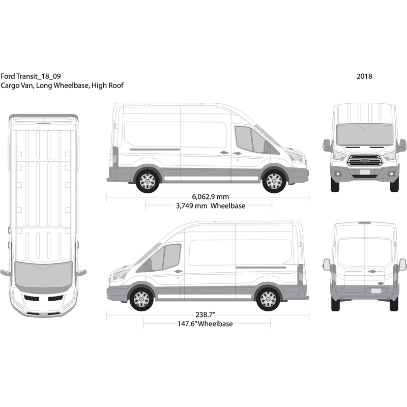 2018 Ford Transit Sliding Door V09 Vehicle Wrap Template