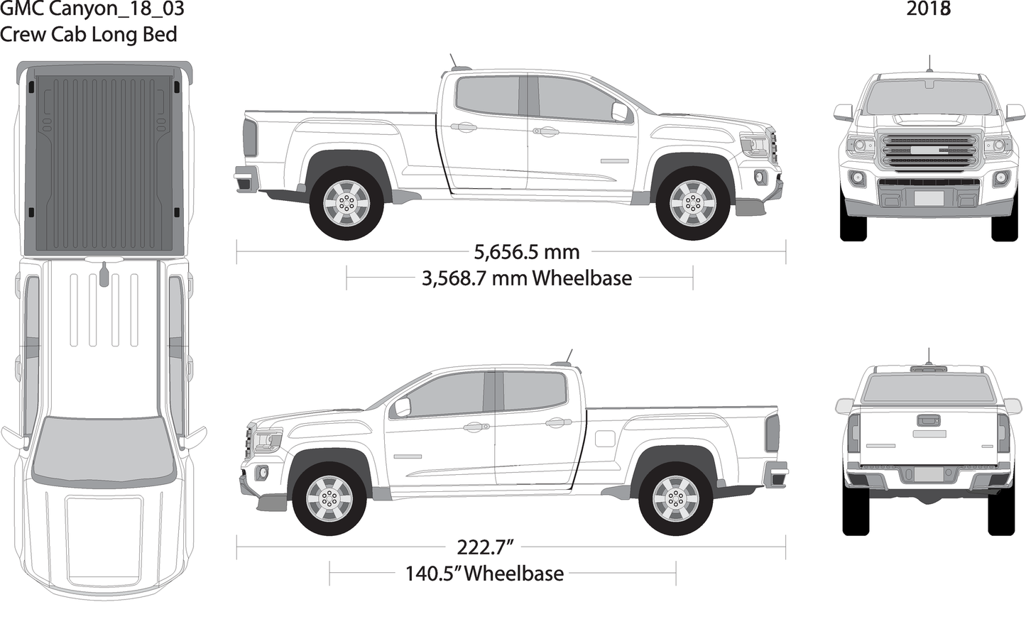 2018 Gmc Canyon V03 Vehicle Wrap Template