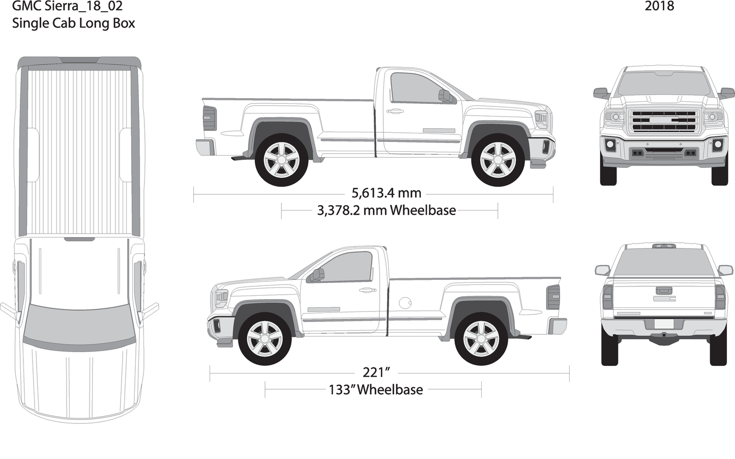 2018 Gmc Sierra 1500 V02 Vehicle Wrap Template