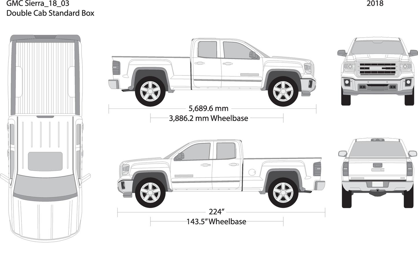 2018 Gmc Sierra 1500 V03 Vehicle Wrap Template