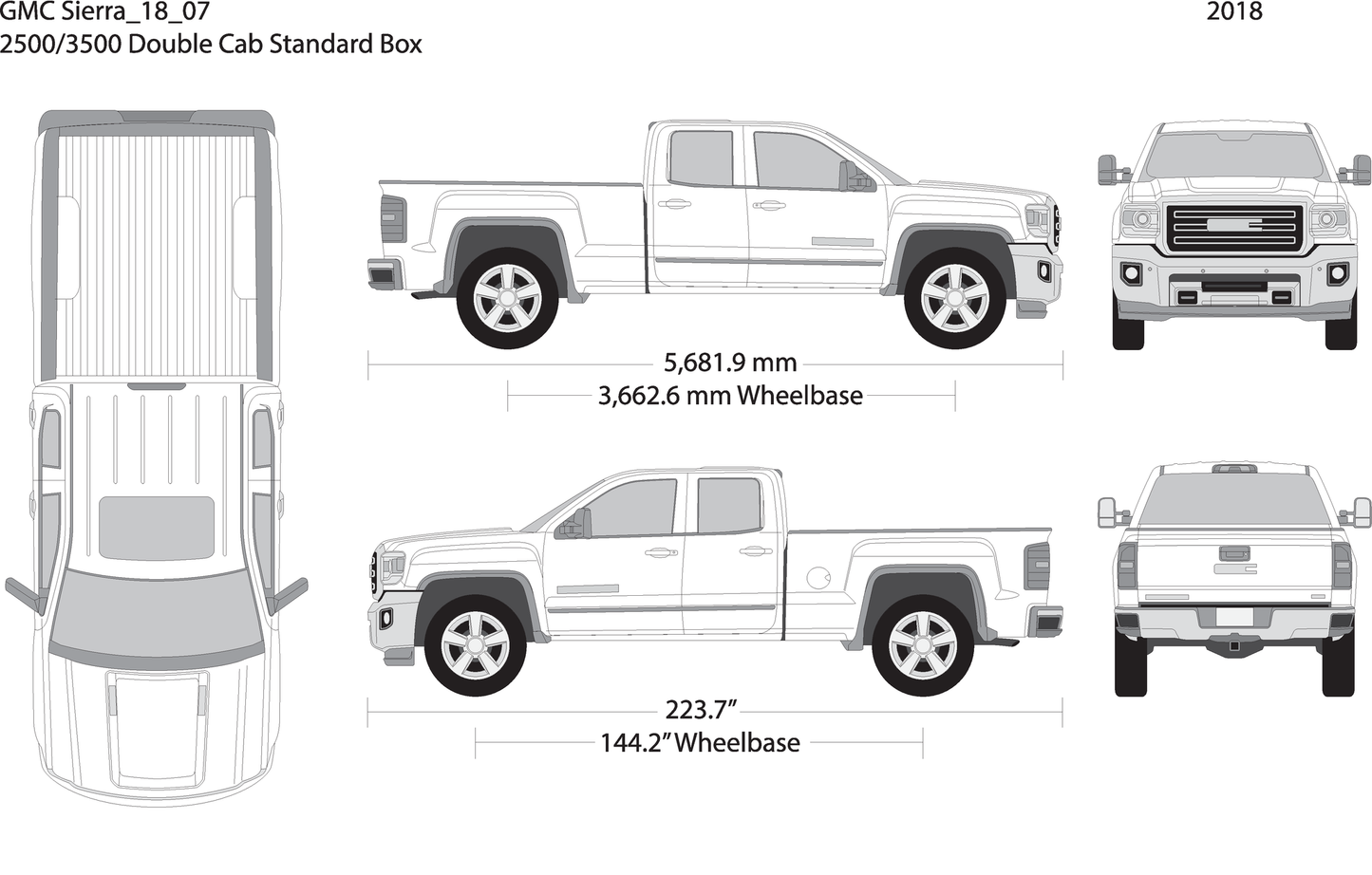 2018 Gmc Sierra 2500 3500 Hd V07 Vehicle Wrap Template