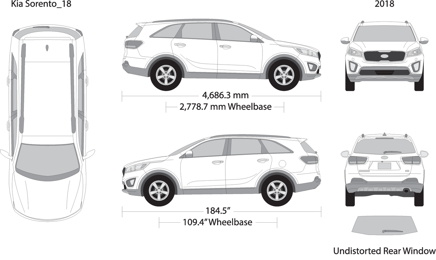 2018 Kia Sorento V18 Vehicle Wrap Template