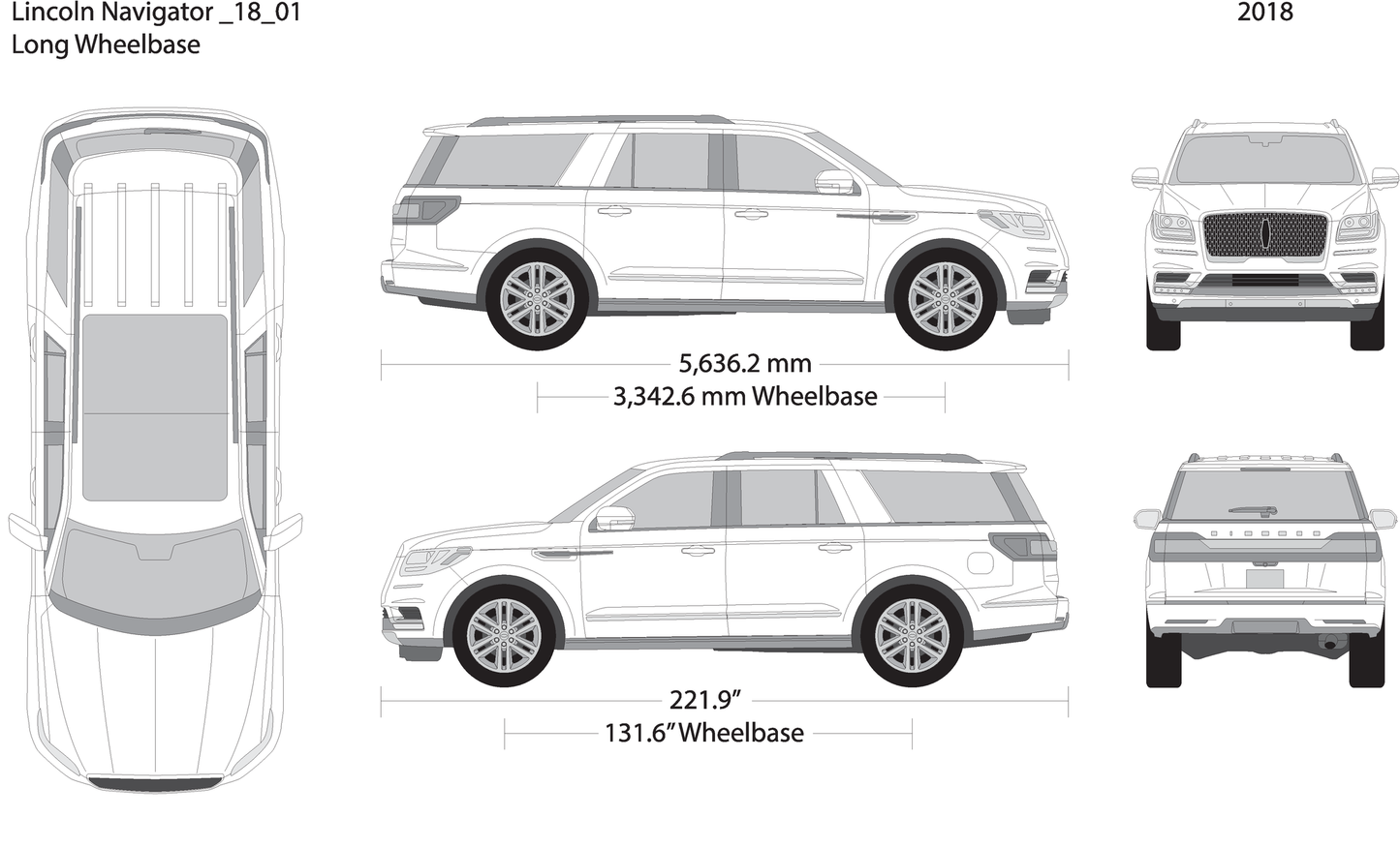 2018 Lincoln Navigator V01 Vehicle Wrap Template
