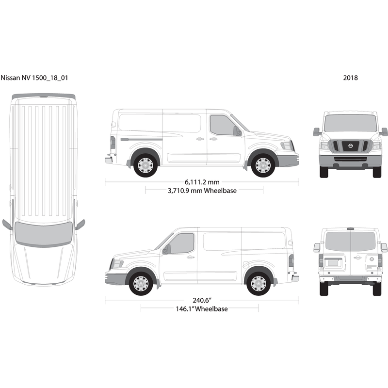 2018 Nissan Nv Cargo 1500 V01 Vehicle Wrap Template