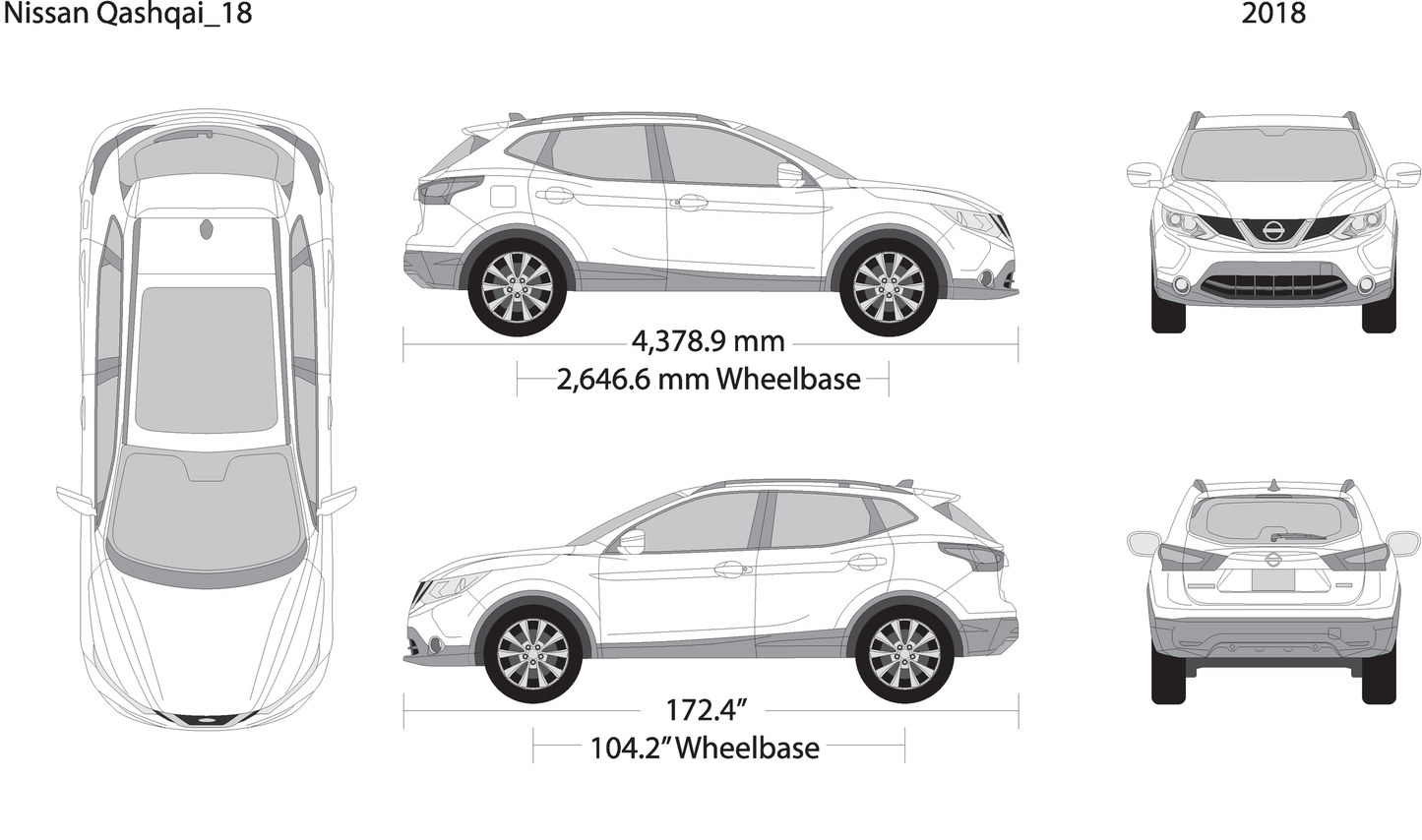 2018 Nissan Qashqai V18 Vehicle Wrap Template