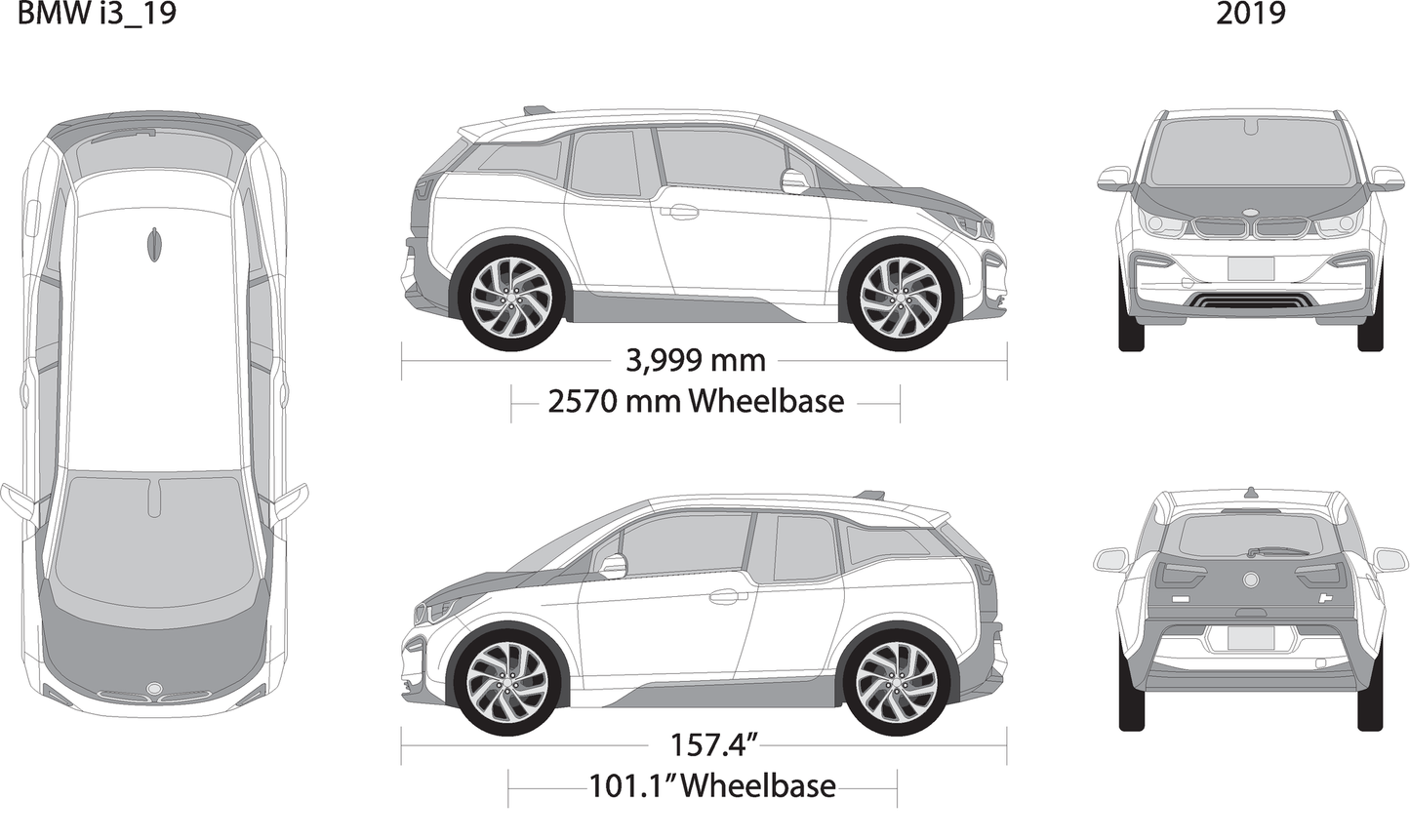 2019 Bmw I3 V19 Vehicle Wrap Template