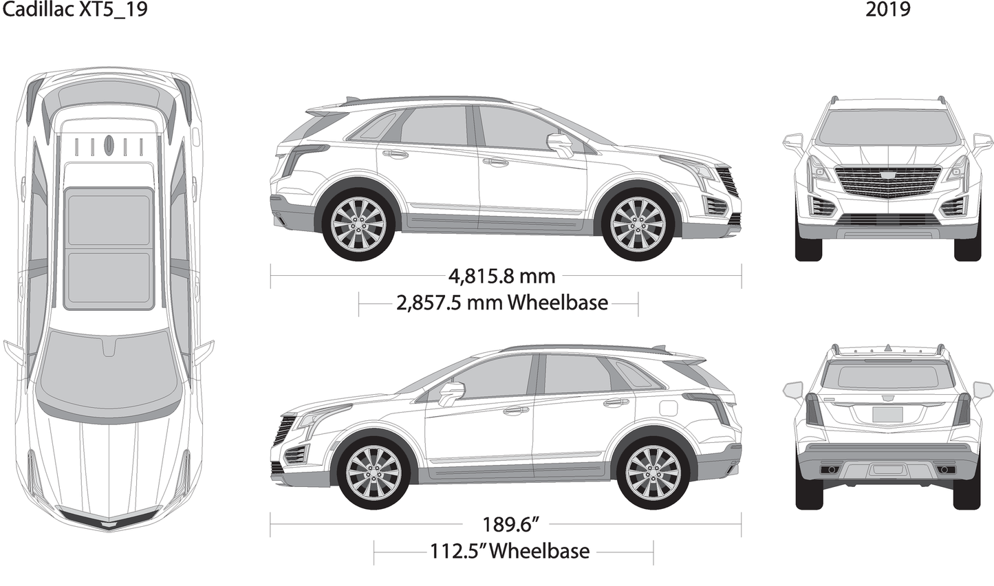 2019 Cadillac Xt5 V19 Vehicle Wrap Template