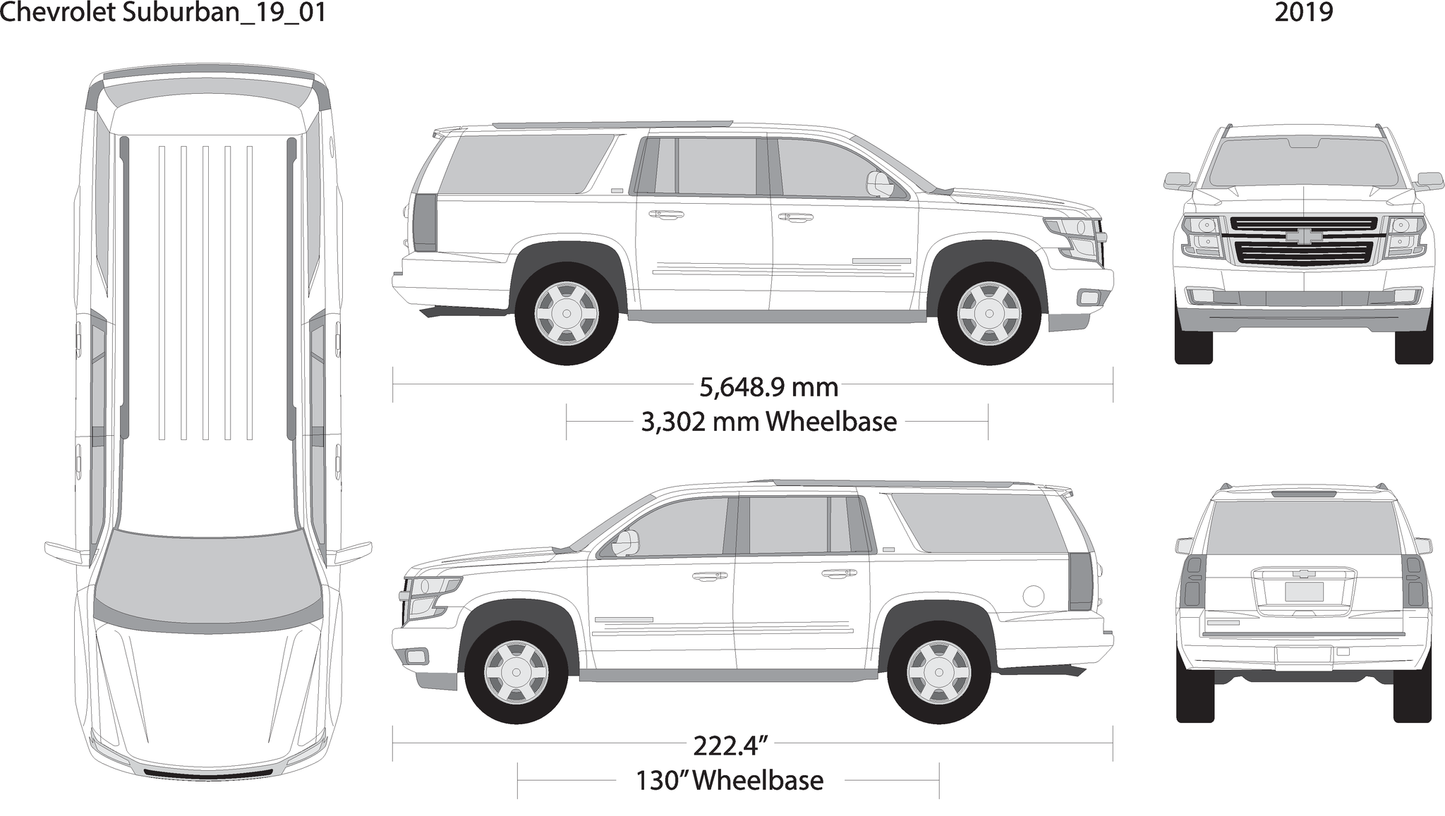 2019 Chevy Suburban V01 Vehicle Wrap Template