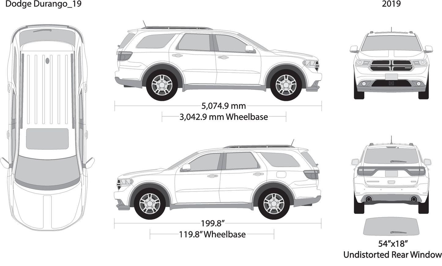 2019 Dodge Durango V19 Vehicle Wrap Template