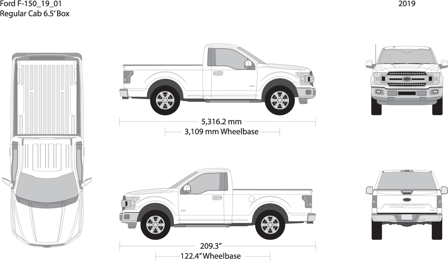 2019 Ford F 150 V01 Vehicle Wrap Template