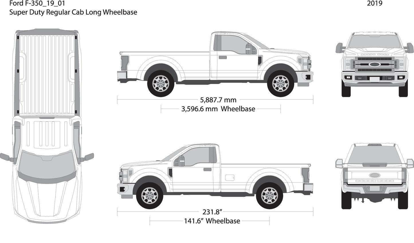 2019 Ford F 350 V01 Vehicle Wrap Template