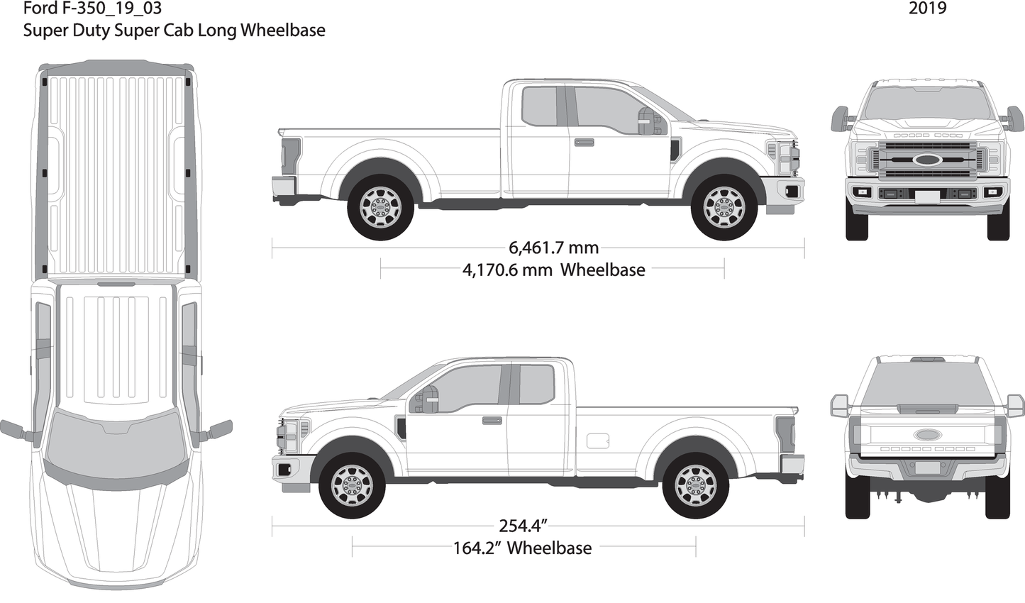 2019 Ford F 350 V03 Vehicle Wrap Template