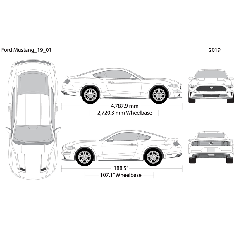 2019 Ford Mustang V01 Vehicle Wrap Template