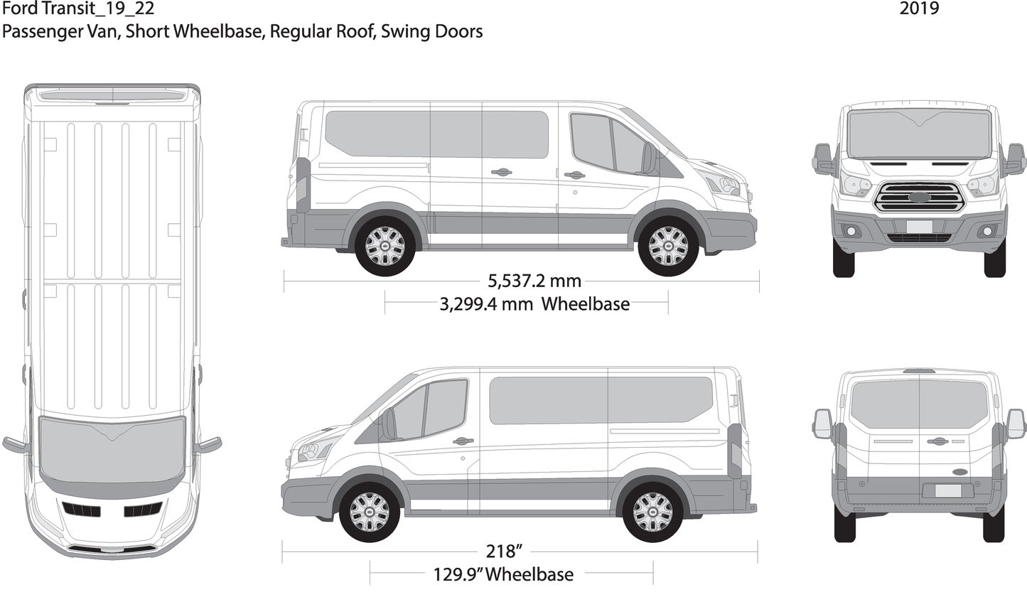 2019 Ford Transit Swing Doors V22 Vehicle Wrap Template