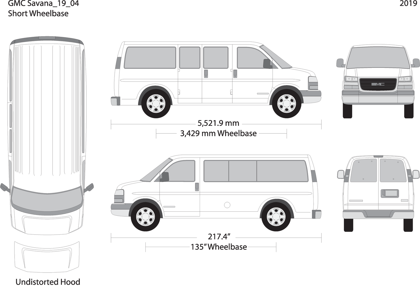 2019 Gmc Savana V04 Vehicle Wrap Template