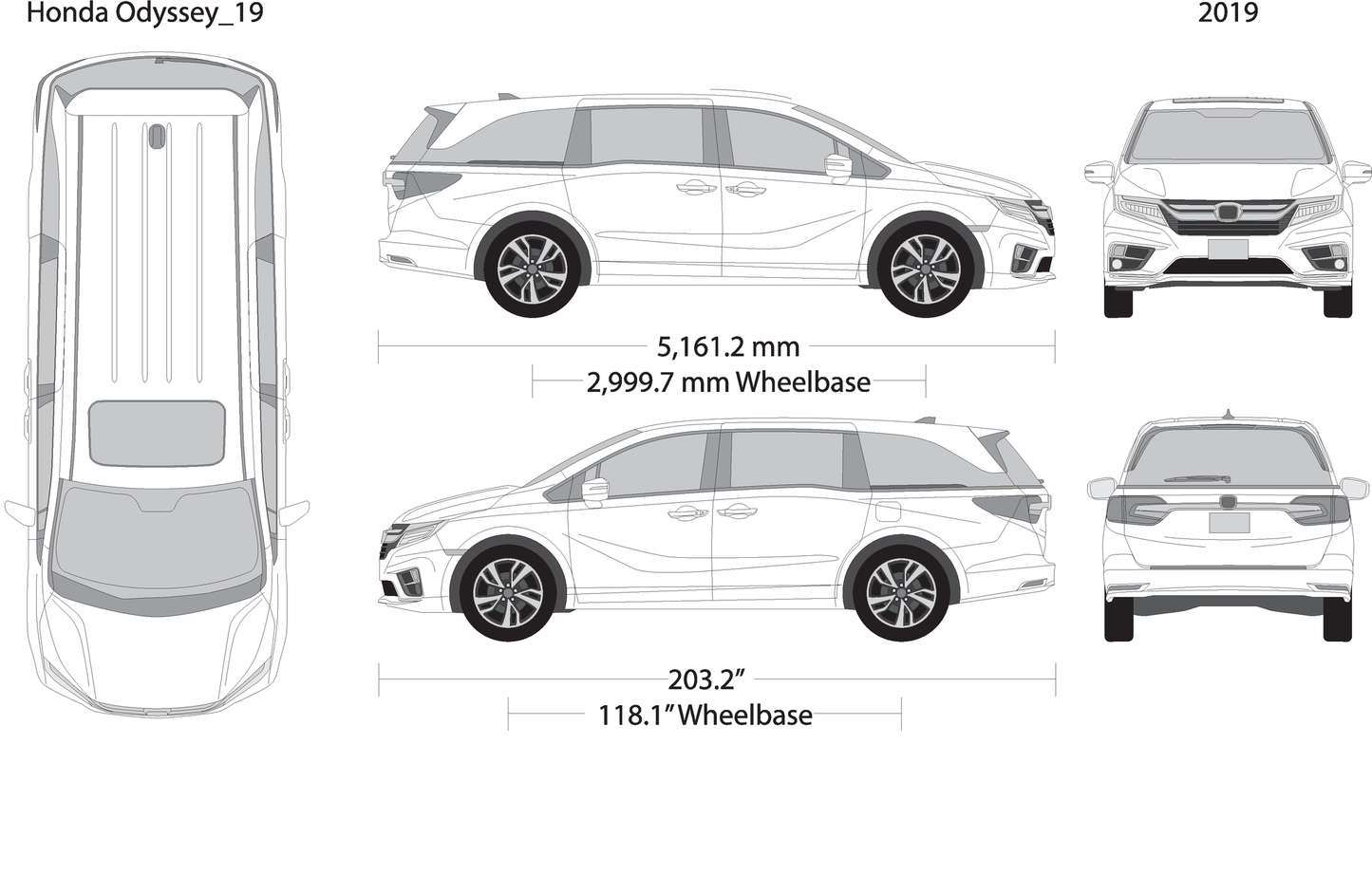 2019 Honda Odyssey V19 Vehicle Wrap Template