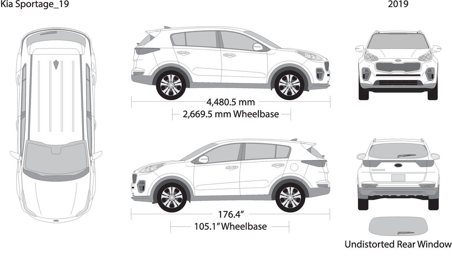 2019 Kia Sportage V19 Vehicle Wrap Template