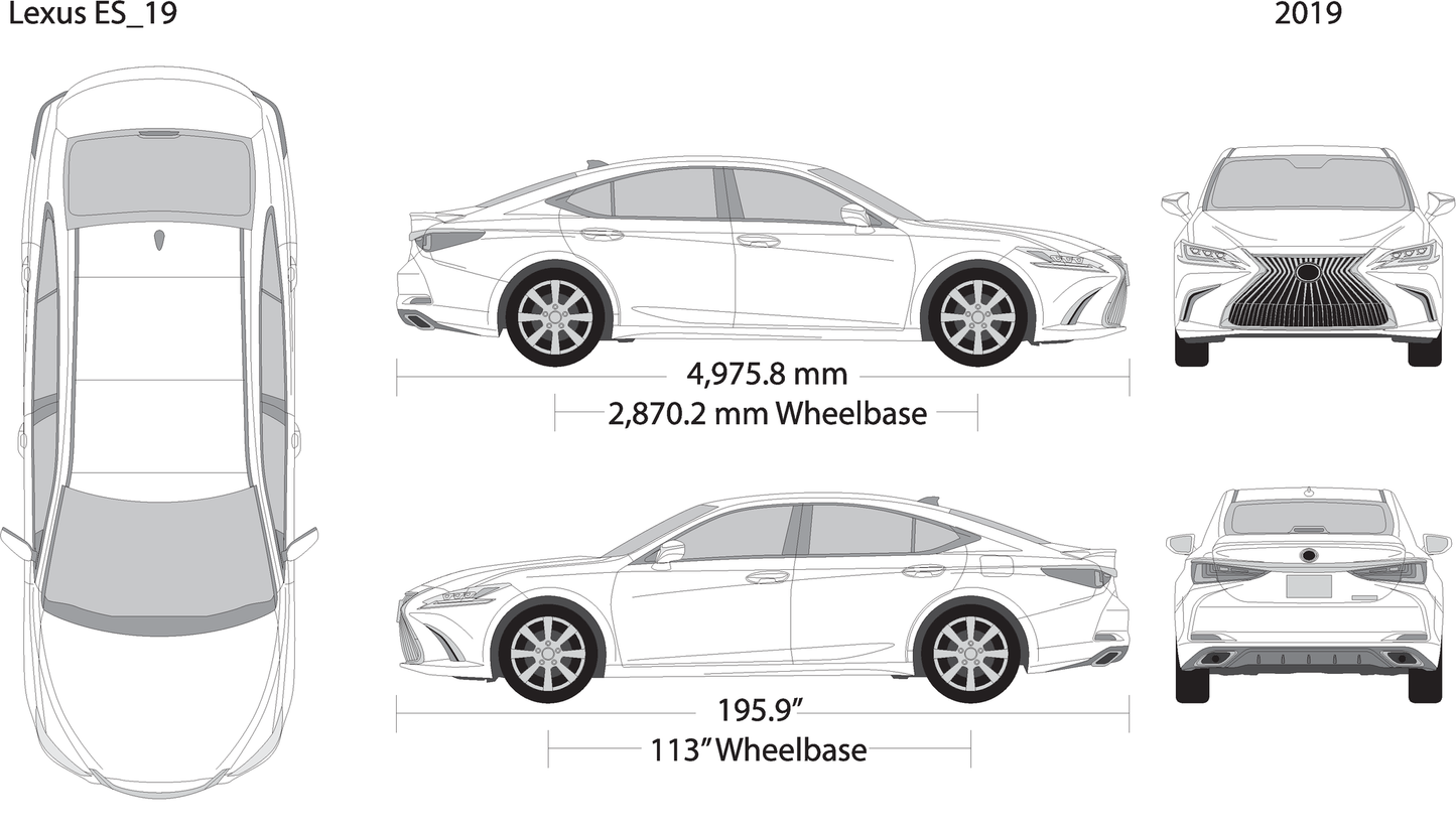 2019 Lexus Es V19 Vehicle Wrap Template