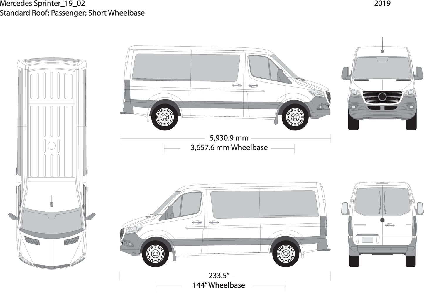 2019 Mercedes Sprinter V02 Vehicle Wrap Template