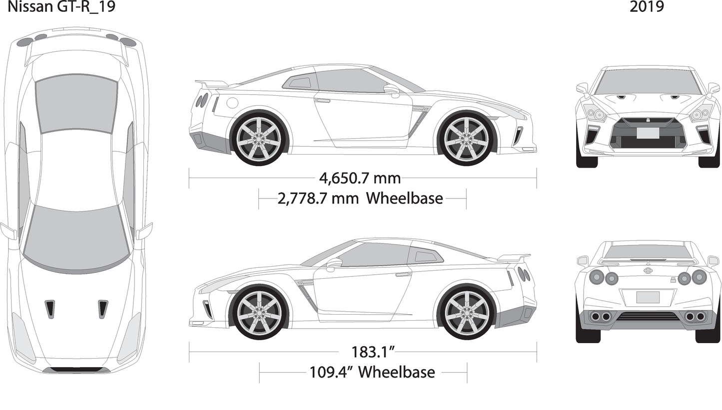 2019 Nissan Gt R V19 Vehicle Wrap Template