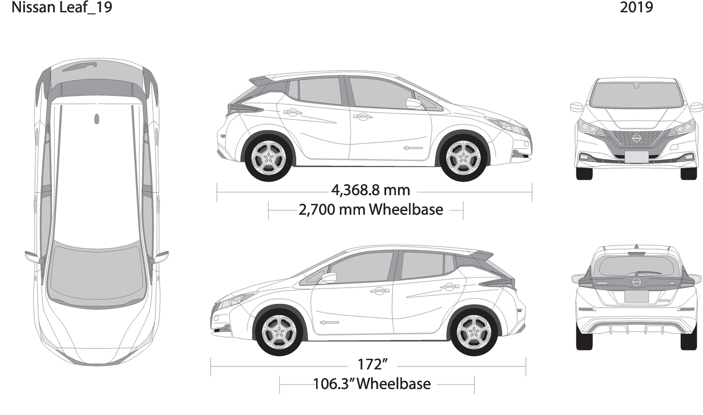 2019 Nissan Leaf V19 Vehicle Wrap Template