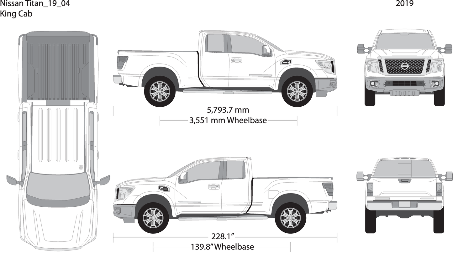 2019 Nissan Titan V04 Vehicle Wrap Template