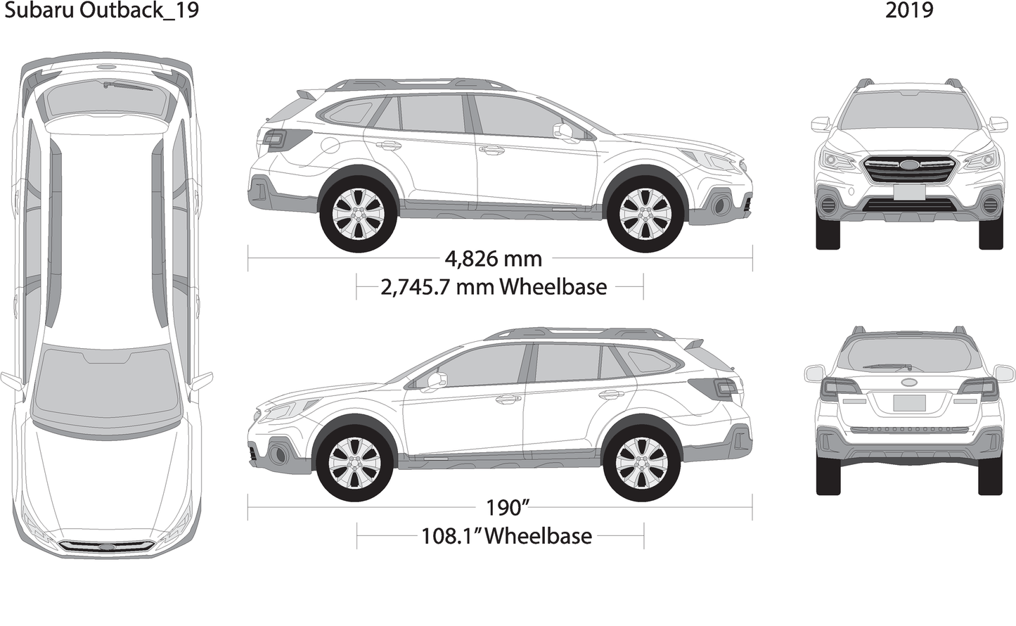 2019 Subaru Outback V19 Vehicle Wrap Template