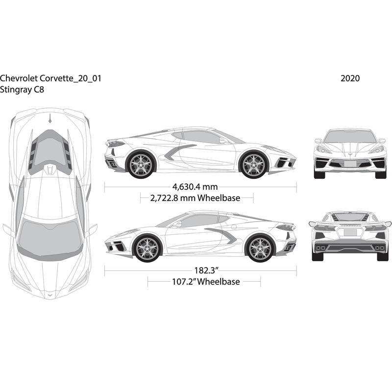 2020 Chevy Corvette V20 Vehicle Wrap Template