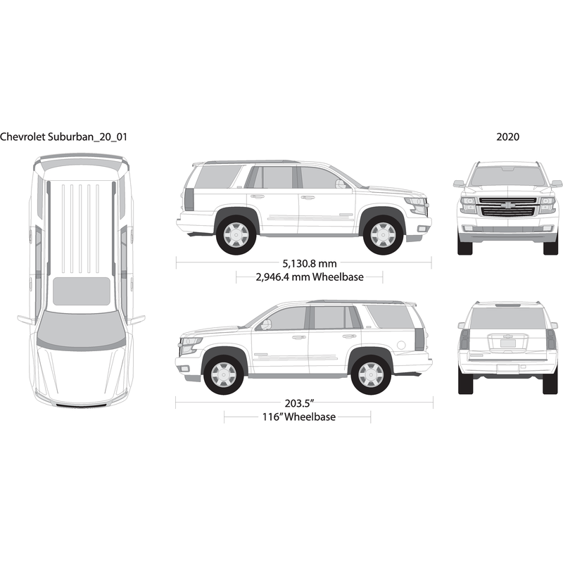 2020 Chevy Tahoe V01 Vehicle Wrap Template