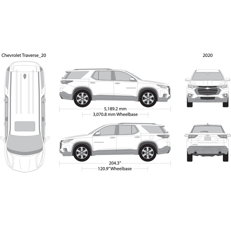 2020 Chevy Traverse V20 Vehicle Wrap Template